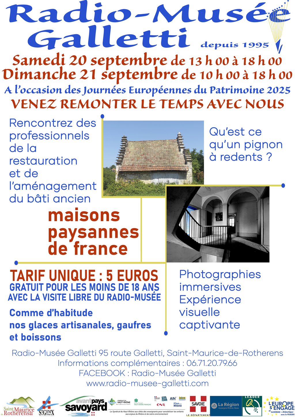 Affiche des journées du patrimoine 2025 au radio-musée Galletti